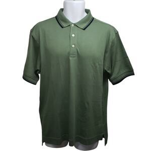 Devon & Jones Mens Classic Polo Sz S Dill Green Pima Cotton Short Sleeve Y2K